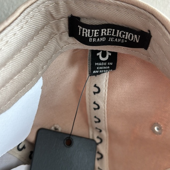 True Religion Buddha Printed Logo Cap Hat Sand Color Snapback Style PLMH0145 - Picture 5 of 6